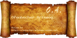 Ofenbecher Artemon névjegykártya